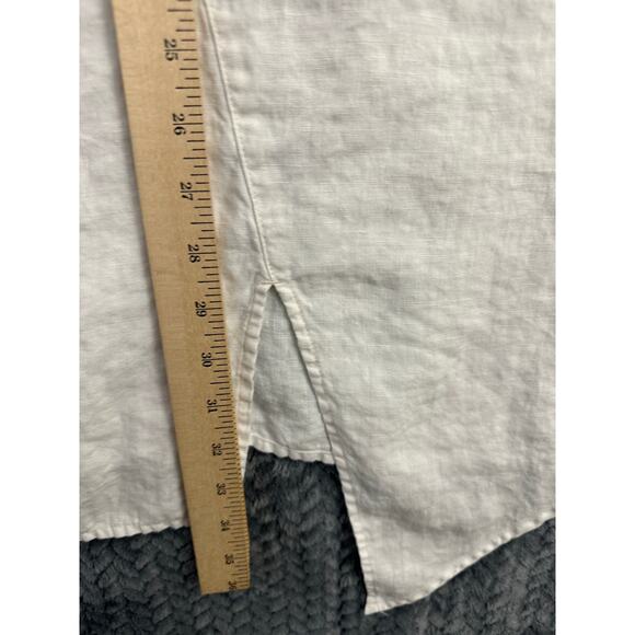 Kleen White 100% Linen Top XL Lagenlook Flowy Beachy Embroidered - Picture 9 of 12
